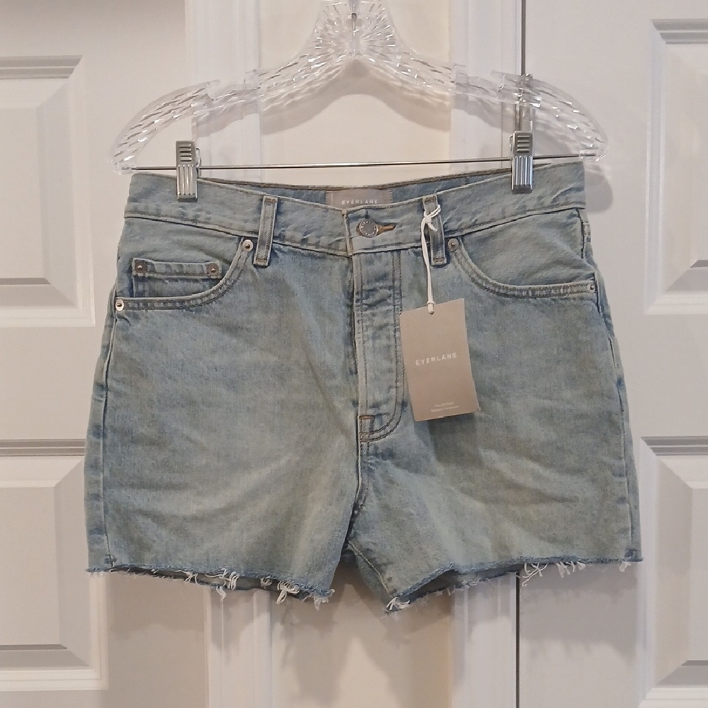 NWT Everlane The Relaxed 90s Short Vintage Sunbleached Blue Button Fly Size 27